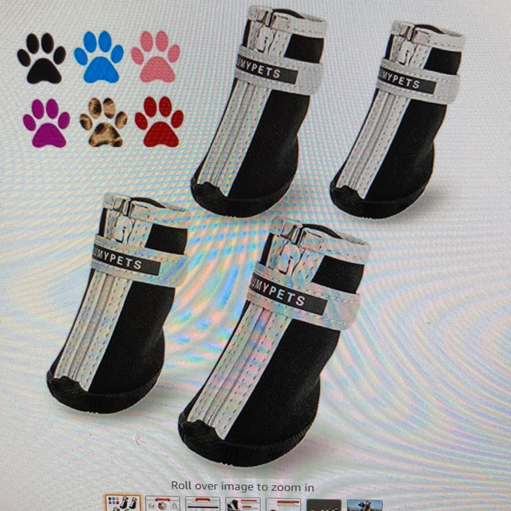 QUMY dog shoes size 2 brand new they have reflective straps and zippers